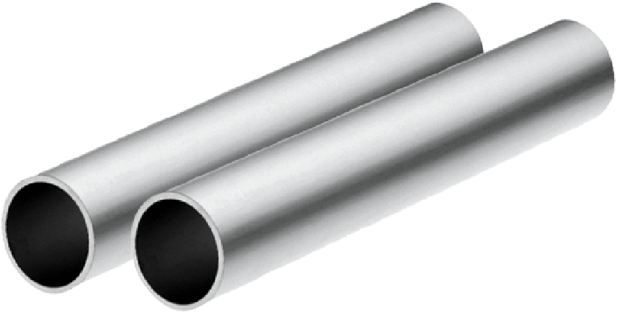 Deux tubes ronds en acier